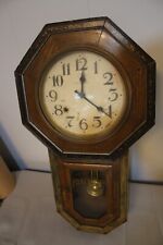 Vintage Trade K Mark Wall Clock Clock Co. Kosher Wind Up Chime picture