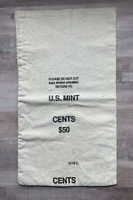 Vintage 1992 US Mint $50 Penny Cents Canvas Cloth Bag picture