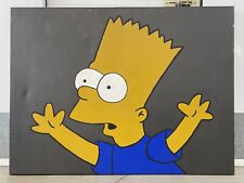 🔥 Vintage Retro 1990s SIMPSONS Bart Simpson Modern Pop Art Painting, HUGE picture