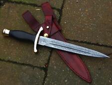 WILD CUSTOM HANDMADE DAMASCUS STEEL BLADE 16 INCHES LONG DOUBLE DAGGER  picture
