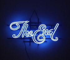 Blue The End Neon Sign Light Display Real Glass Shop Pub Wall Sign 24
