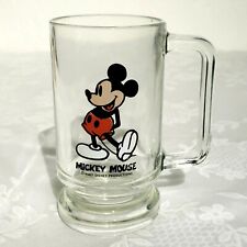 Vintage Walt Disney Mickey Drinking Glass Handles Mugs 5.5''  Excellent Cond.. picture