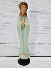 Vintage Car Dashboard Madonna Praying Virgin Mary Plastic Suction Cup Blue 4