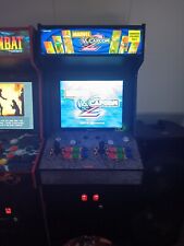 Arcade1up Marvel vs Capcom 2 Arcade Video Game Lit Marquee and Riser And Stool picture