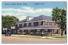 c1940's Hotel Le Blair & Restaurant Building Classic Car Denton Texas Postcard picture
