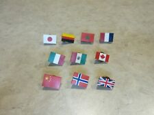 Lot of 10 Vintage Epcot Center Country Flag Pins. 1985. picture