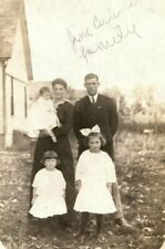 Victorian Edwardian Family Children RPPC Photo c1910 Vintage Antique Postcard picture