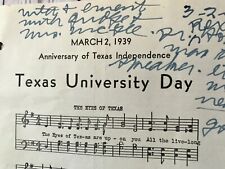 1939 Texas University Day Eyes Of Texas Sheet Music Program Event picture