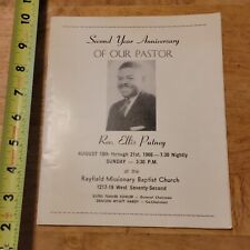 2ND ANNIVERSARY PASTOR REV ELLIS PUYNEY 1966 PROGRAM AFRICAN AMERICAN CADILLAC picture