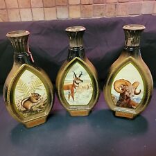 Set of 3 Vintage Jim Beam Whiskey Decanter Bottles -  (Artist) James Lockhart picture