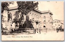 Postcard Public Library, Street View, New Bedford Massachusetts Posted 1908 picture