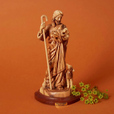 Palestine Medium Hand Carved Olive Wood Good Sheperd Statue picture
