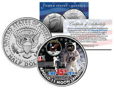 APOLLO 11 MOON LANDING *45th Anniversary* Colorized JFK Half Dollar US Coin NASA picture