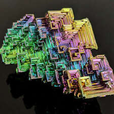 70g Natural Rainbow Aura Titanium Bismuth Specimen Stone Crystal Cluster Reiki picture