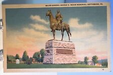 Major General George G. Meade Civil War Memorial Gettysburg, PA. Linen Postcard picture