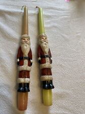 2) Vintage Santa Shaped Taper Candles 12