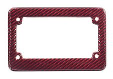 Real 100% Red Carbon Fiber Motorcycle License Plate Frame With Free Caps picture