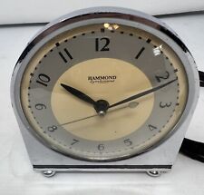 HAMMOND GRENADIER spin-start Clock; Art Deco Chrome: 1920s-30s, RUNS-KEEPS TIME picture