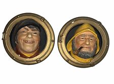 Bossons Chalkware Heads Lot Of 2 Old Salt Pierre Boatmen  Porthole Series ‘87 picture