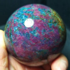 RARE 422G Natural Polished Kyanite And Ruby Symbiotic Crystal Ball Healing A2888 picture