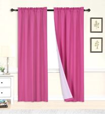2pc light blocking window curtain panel  microfiber mate blackout solid R64 picture