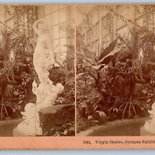 1893 Chicago German Statue World Fair Columbian Exposition Stereoview Photo V28 picture