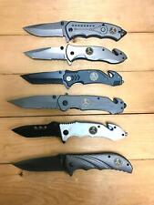 6pcs Mixed Design Tactical Army Spring Assisted Open Blade Pocket Knife New picture