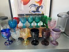 LG Wright Madonna Inn Glass Goblet - RUBY LUSTER GOBLET WITHOUT LETTERING picture