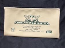Popular Bank Of Florida Money Pouch Zipped Beige Champagne Eagle Logo Miami picture