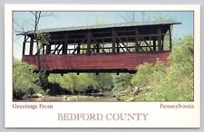 Hyndman Pennsylvania, Palo Alto Covered Bridge Bedford County, Vintage Postcard picture