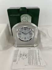 Howard Miller Lincoln Table Clock 645753 Modern Silver Quartz Alarm Timepiece picture