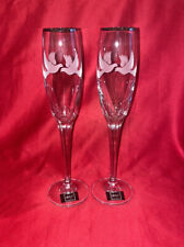 Mikasa Champagne Flutes Mikasa Crystal Wedding Toasting Flutes Etched Doves picture