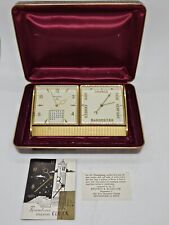 1950's Remembrance (IMHOF) Semca SWISS Brass 8 Day Calendar Clock with Barometer picture