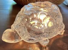 Vintage LE Smith Turtle Lamp Light 2 Piece Clear Glass Candle Votive Holder USA picture