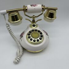 Retro Style Vintage Push Dial phone TT Systems TTS-600B Floral Works Rose Circle picture