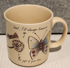 Vintage Russ Mug  - Aunt I'll Treasure Gift Of Your Love - Butterfly Dandelions picture