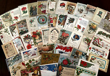 Huge Estate Lot of  50~Christmas Xmas Antique Vintage Postcards~2 Santa's ~g566 picture