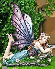 Castle On A Cloud Lavender Fairy Daydreaming With Butterfly Large Statue 23