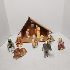 Goebel Hummel Vintage Nativity Set With Wooden Stable + Star 12 PC READ picture
