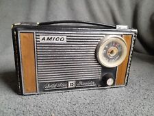 Rare Vintage Amico 15 Transistor Solid State Pocket Radio In Case Working Read picture