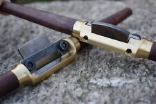 Handmade Brass Spokeshave - Flat Sole - 1095 High Carbon Steel Blade - USA Made picture