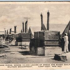 WWI c1910s Camp Cody, New Mex Bread Bake Ovens Albertype Photo Postcard Army A42 picture