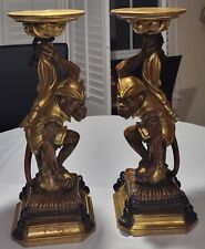 Ultra RARE Vintage a pair of Pirate Monkey Pedestals/ Candle holders, 20.5