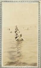 Found ANTIQUE PHOTOGRAPH bw A DAY AT THE BEACH Original VINTAGE JD 110 5 M picture