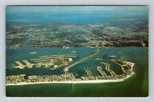 Clearwater Beach FL-Florida, Aerial Map Gulf of Mexico Causeway Vintage Postcard picture
