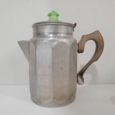 Vintage Perfection Aluminum Ware Coffee Maker Uranium Glass Percolator Vaseline picture