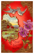 C.1909 Vintage Postcard Birthday Wishes Conotton Ohio Collectible Ephemera picture