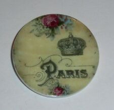Paris - Crown - France Mother of Pearl Shank Button 1+3/8