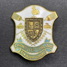 Vintage 1950s Chantecler Curling Club Membership Pin Ste-Adele Quebec Canada picture