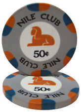 25 Gray 50¢ Cent Nile Club 10g Ceramic Poker Chips - Buy 3, Get 1 Free picture